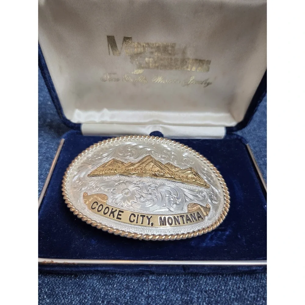 NWT Montana Silversmiths Cooke City 3D Mountain Belt Buckle - In Box